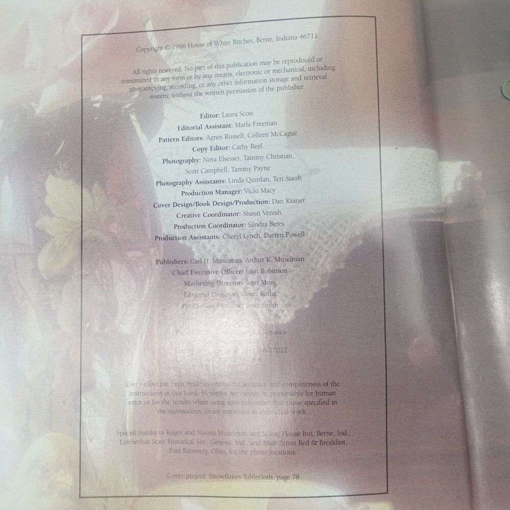 Grandmother's Favorite Crochet 1996 Patterns House of White Birches Hardcover - Picture 2 of 8